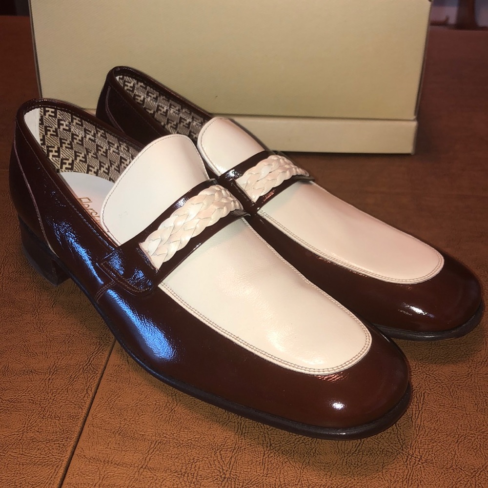 VTG FLORSHEIM NOS Riviera Two Tone Loafer Shoes 10